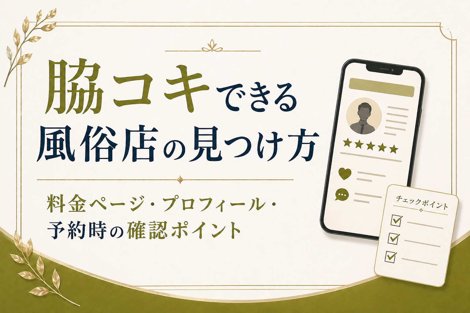 脇コキできる風俗店の見つけ方|料金ページ・プロフィール・予約時の確認ポイント